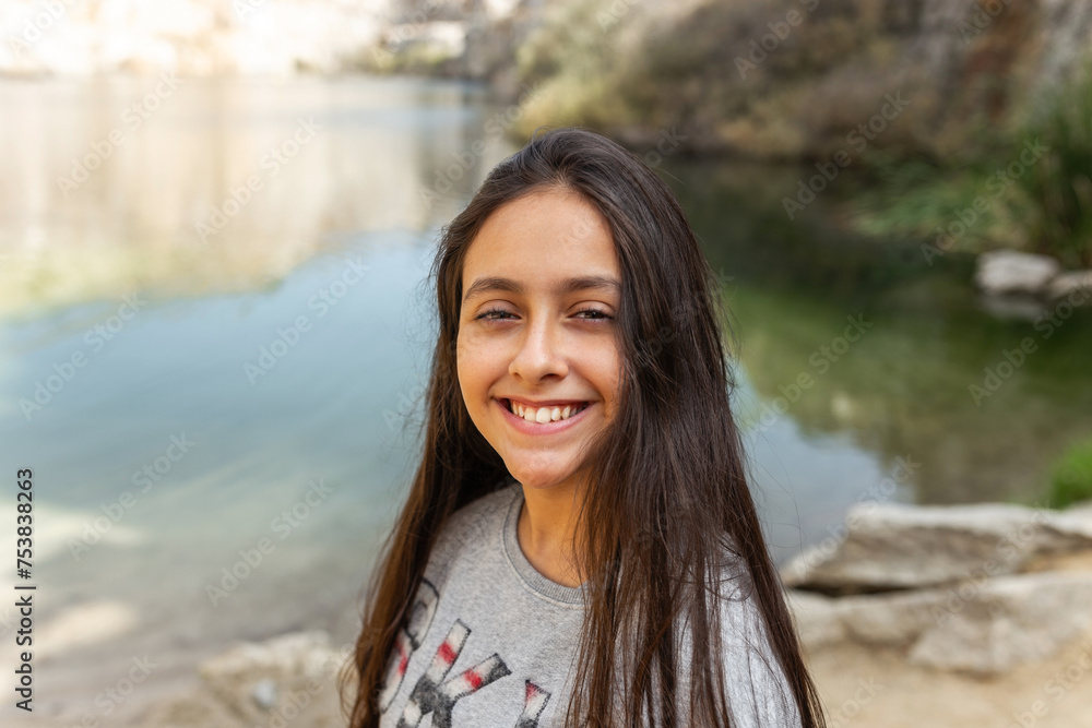 portrait of young teenager in nature portrait of young teenager in nature