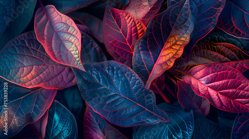 Intricate patterns of leaves and petals creating a tapestry of color