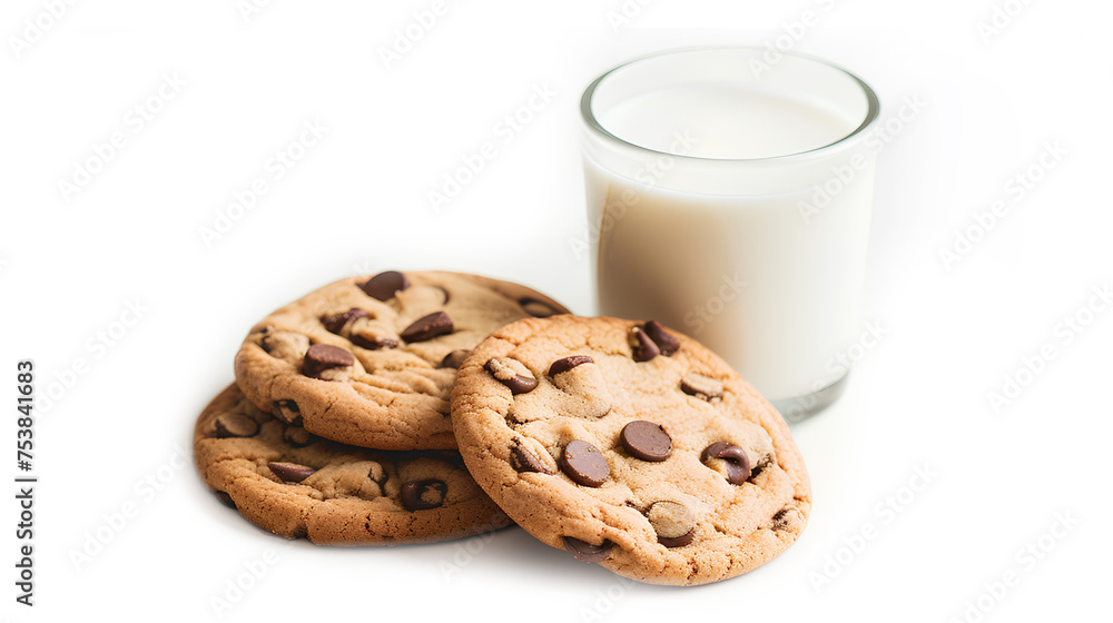 Cookies and milk isolated on a white background Cookies and milk isolated on a white background