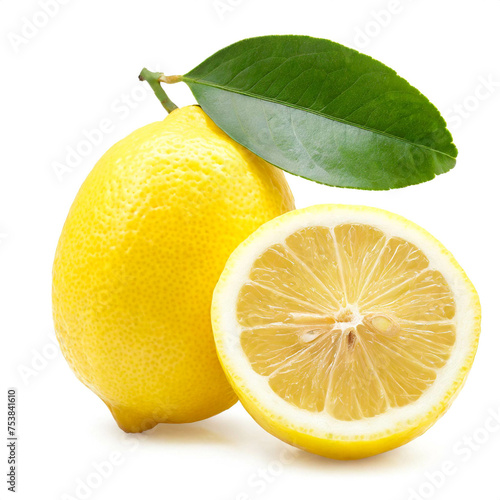 Zitrone isoliert auf weißen Hintergrund, Freisteller 