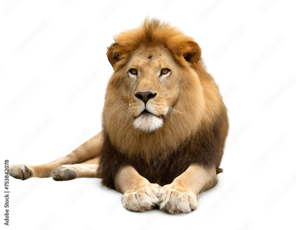 Löwe isoliert auf weißen Hintergrund, Freisteller
