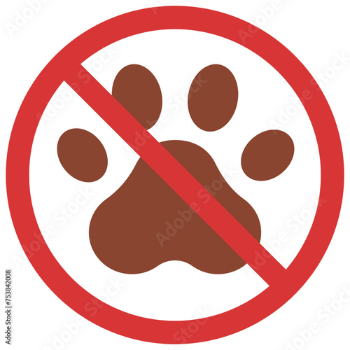 No Paw Prints Icon