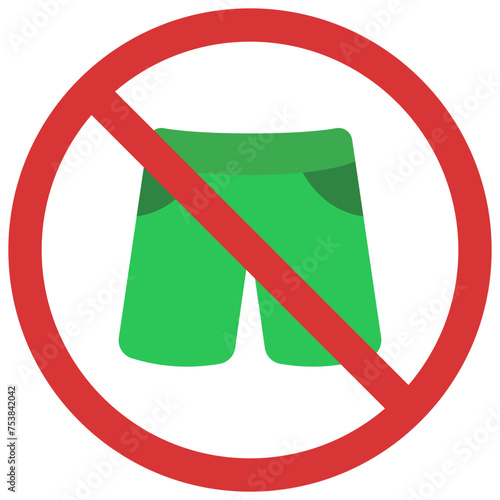 No Swim Shorts Icon