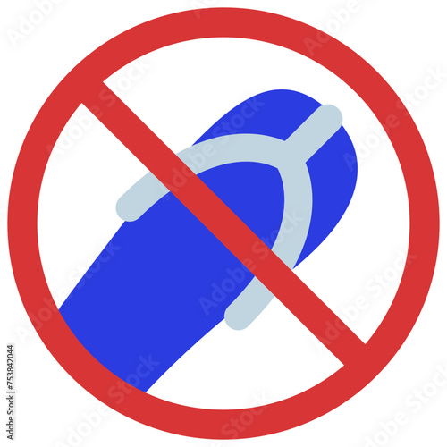 No Flip Flops Icon