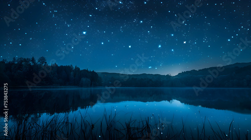 The Big Dipper shines over a tranquil lake