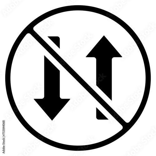 No Two Way Traffic Icon