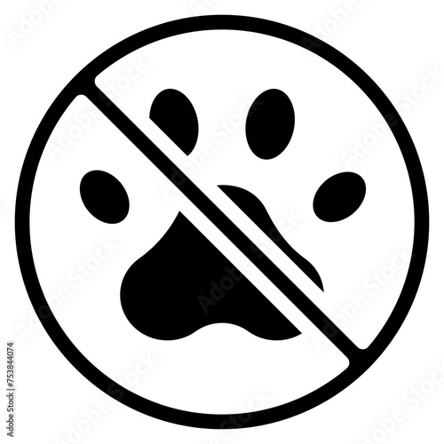 No Paw Prints Icon