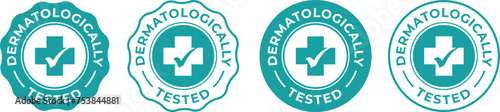 Dermatologically vector badge template. Suitable for product label.