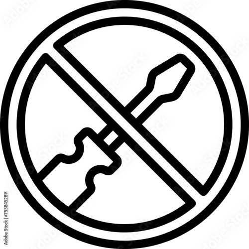 No Screwdriver Tool Icon