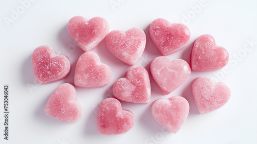 Heart shape puffs Isolated on a white background