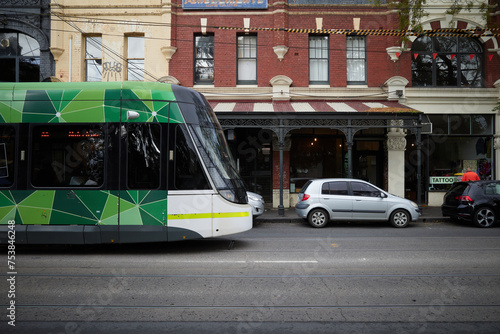 Gertrude street and tram passing photo