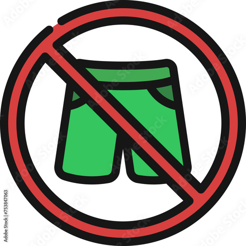 No Swim Shorts Icon