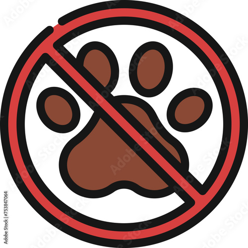 No Paw Prints Icon