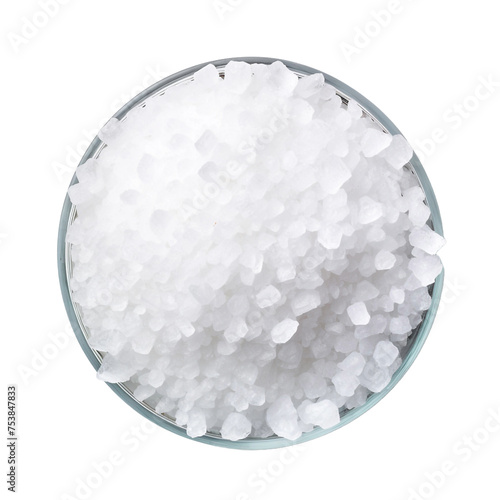 Top view of salt isolated on transparent background