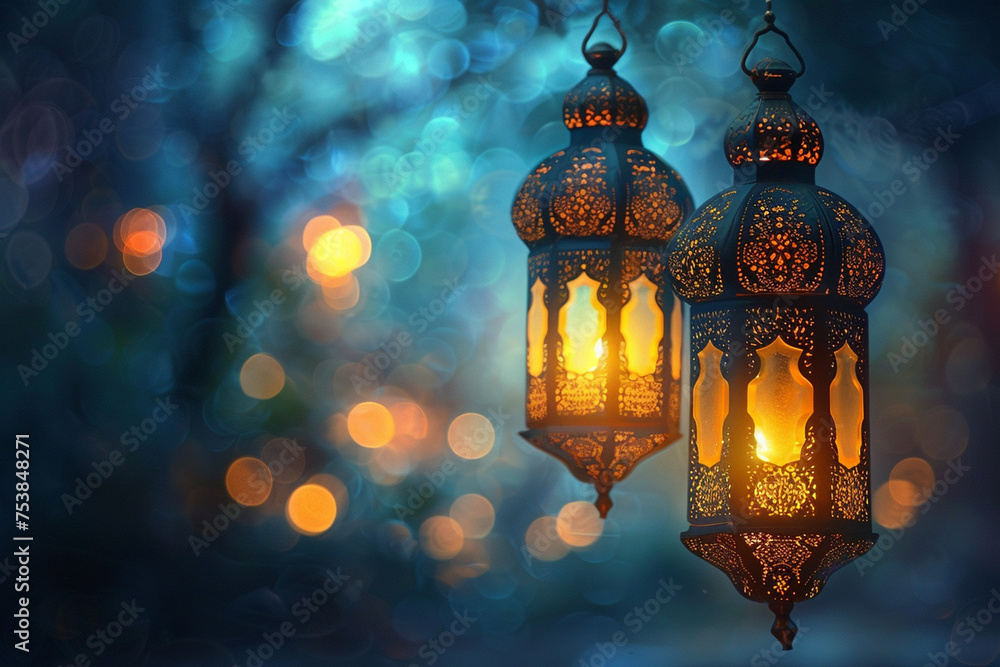 Islamic Ramadan Background created with Generative AI Islamic Ramadan Background created with Generative AI