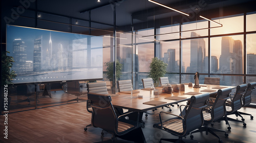 Modern Conference Room with City View
