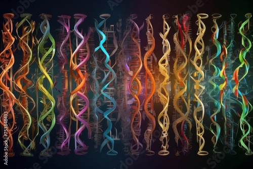 Human DNA illustration , virtual model 