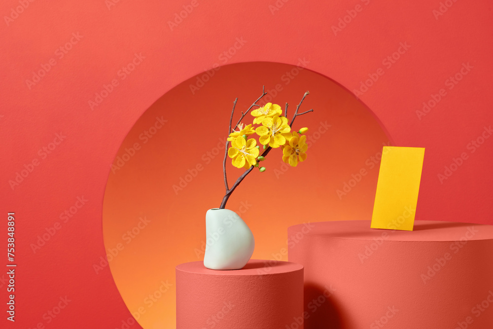 Lunar New Year banner template. Stock Photo Adobe Stock