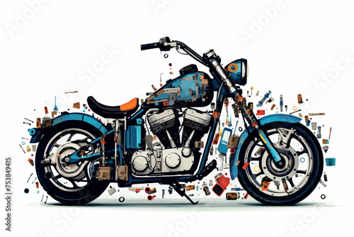 custom motorcycle sketch illustration