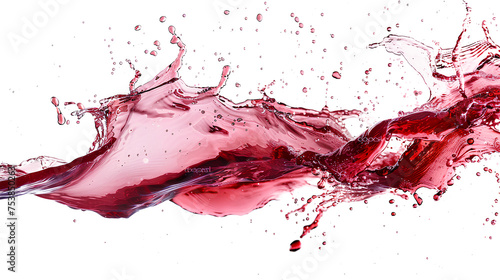 Red wine elegantly poured into a glass isolated on a transparent background