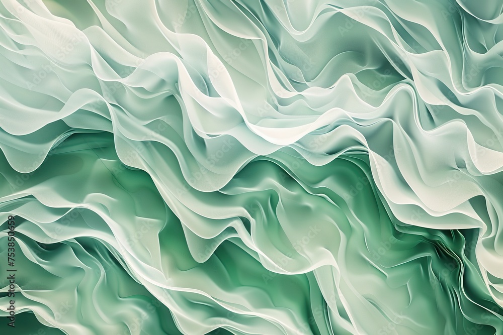 Obraz premium Abstract green waves wallpaper