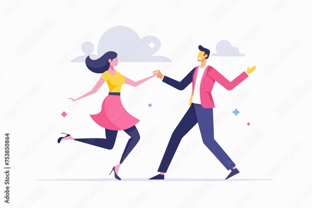 minimalist ui illustration of couple dancing 