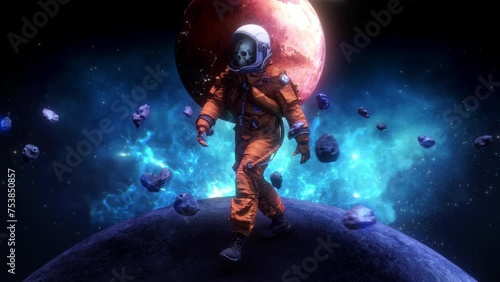 Skull Astronaut Space Walk 05 photo