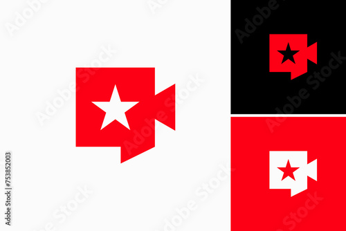 star with video chat Vector Logo Premium 