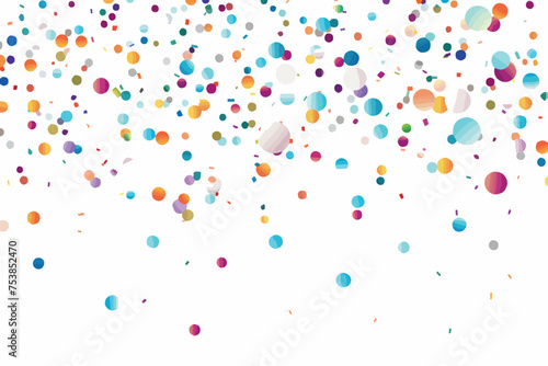 Watercolor confetti on white background. Actual rainbow colored dots. Happy celebration square colorful bright card. Lovely hand painted confetti.