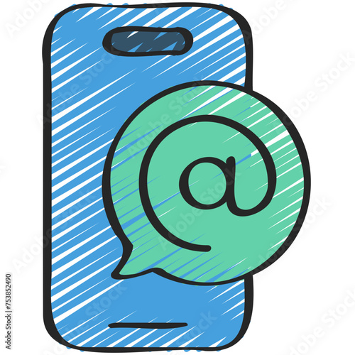 Mobile With At Message Icon