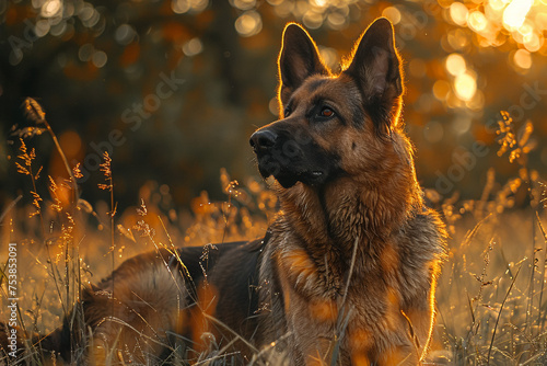 German Shepherd dog on the forest © Mujahid