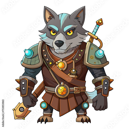 Steampunk Warrior Wolf