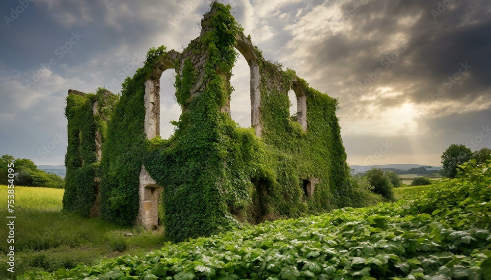 Fototapeta premium ruins of old house