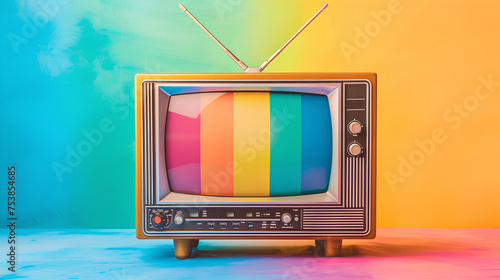 Retro TV on a colored background