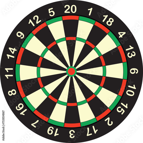 Dartboard vector against a blue background. Darts is a competitive sport in which players throw darts at a dartboard.