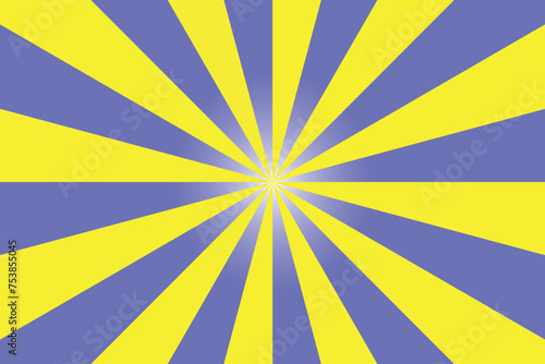 Sunburst vector with yellow rays and blue gradient background. Rays and gradient can be edited.