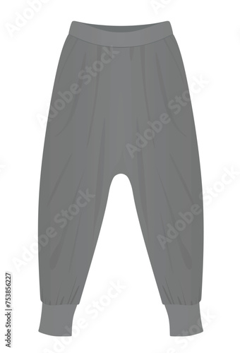 Grey harem pants. vector illustration