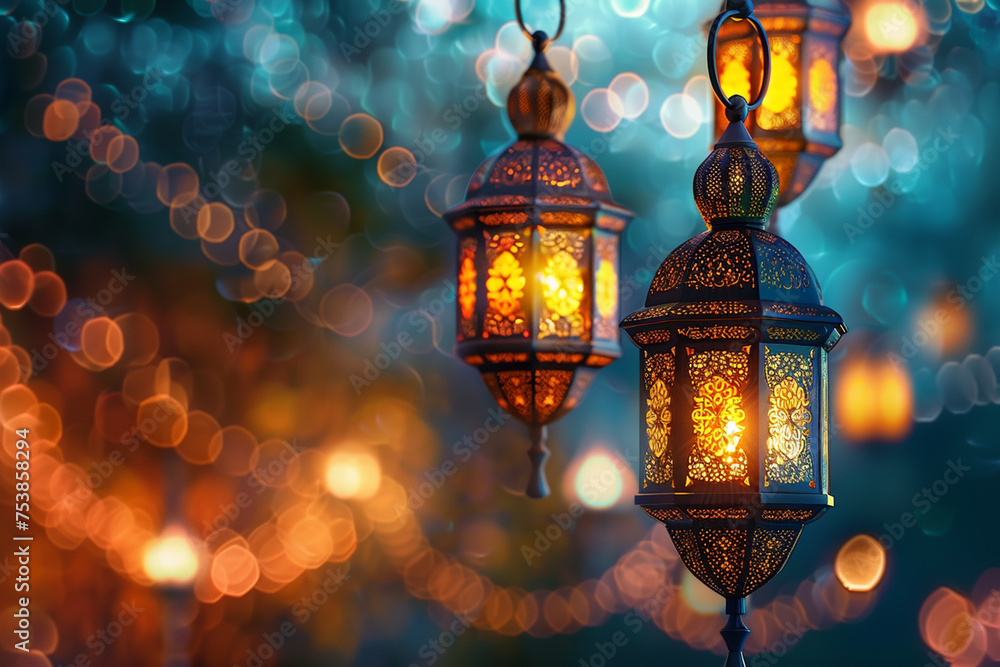 Islamic Ramadan Background created with Generative AI Islamic Ramadan Background created with Generative AI
