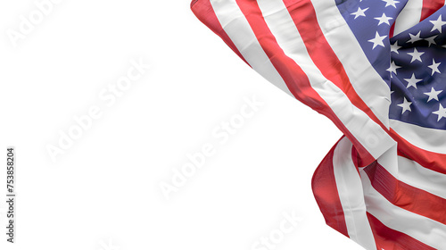 Top view of the American flag isolated on a transparent background