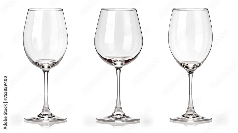 Wine glass set isolated on a white background Wine glass set isolated on a white background