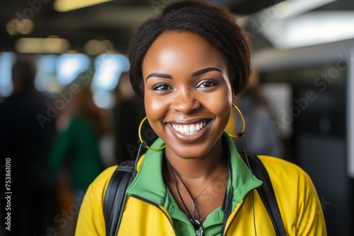 Smiling afro girl portrait. Positive lifestyle concept for diversity and happiness.