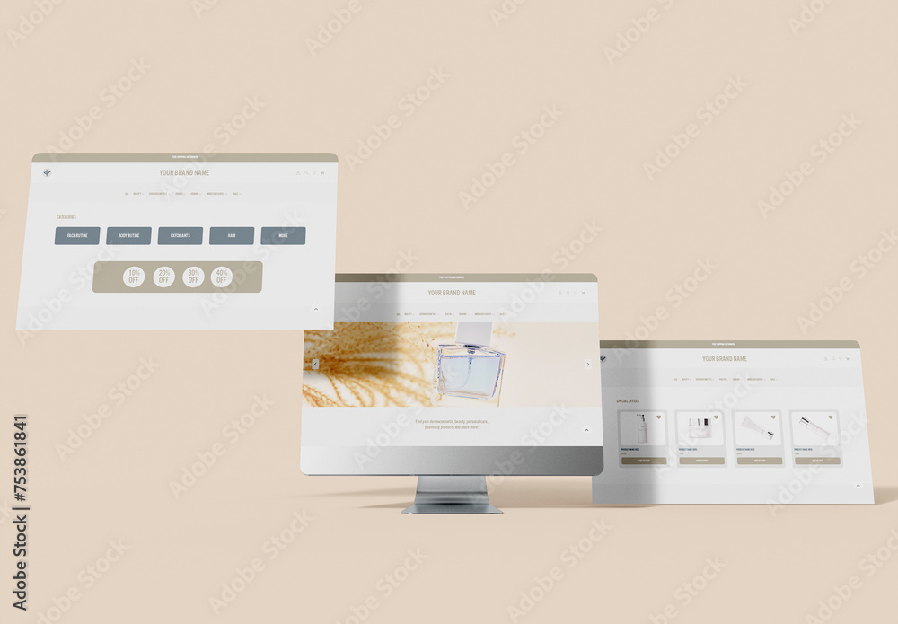Ecommerce Web Design Layout Stock Template | Adobe Stock