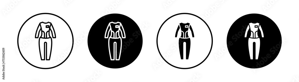Wetsuit flat line icon set. Wetsuit Thin line illustration vector Wetsuit flat line icon set. Wetsuit Thin line illustration vector