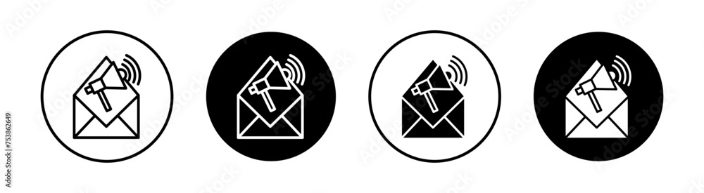 Email marketing flat line icon set. Email marketing Thin line illustration vector Email marketing flat line icon set. Email marketing Thin line illustration vector