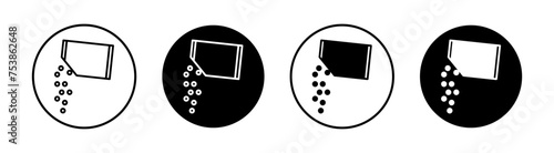 Packet soluble powder flat line icon set. Packet soluble powder Thin line illustration vector