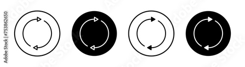 Repeat flat line icon set. Repeat Thin line illustration vector