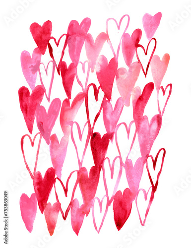 Watercolour hearts photo