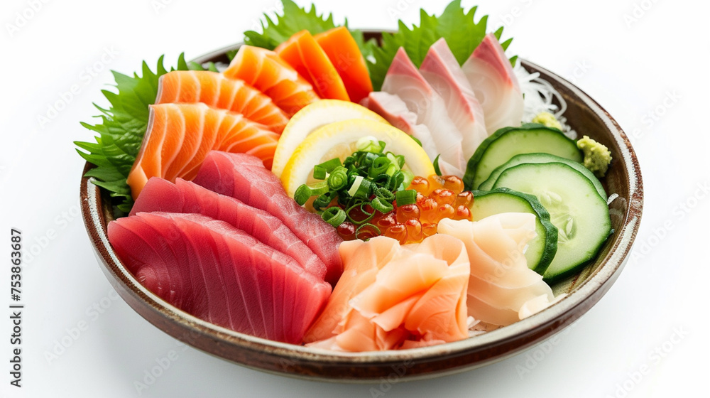 a Japanese Cuisine, Sashimi, with isolated on white background a Japanese Cuisine, Sashimi, with isolated on white background