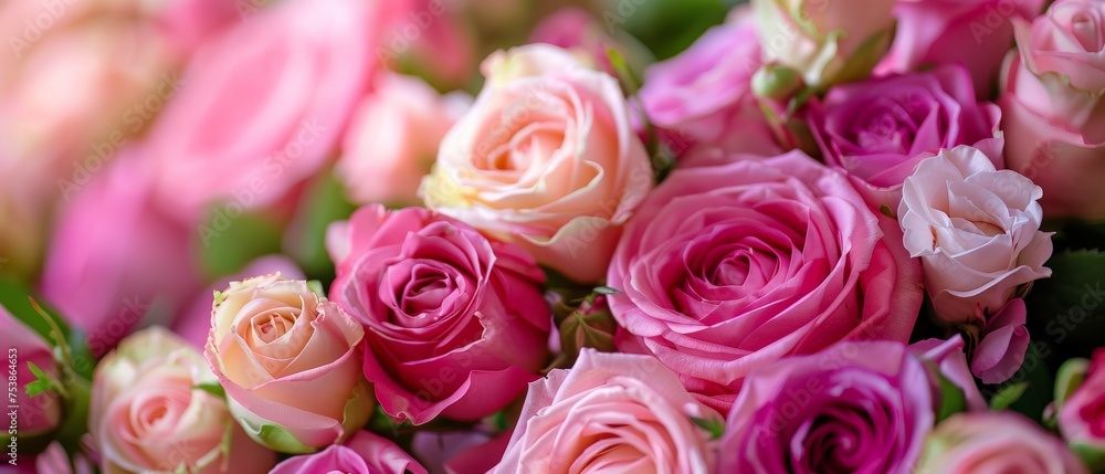 bouquet of pink roses close-up bouquet of pink roses close-up