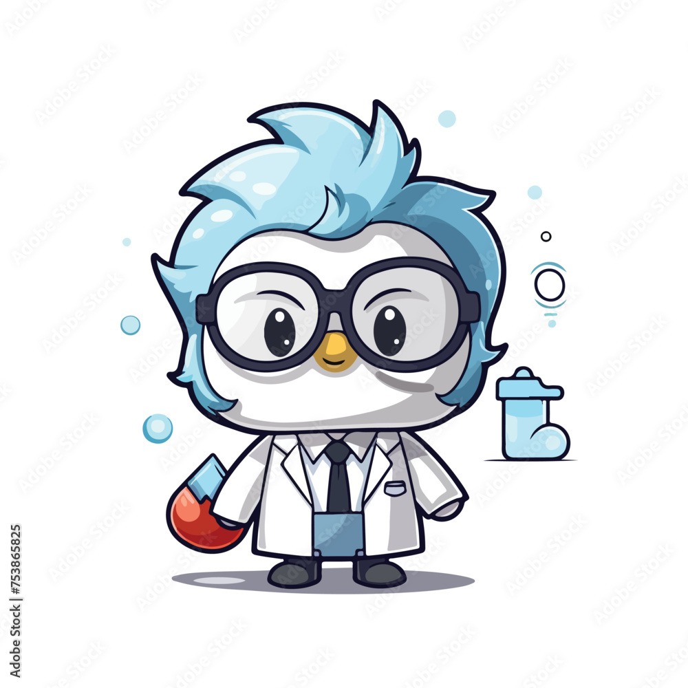 Mascot character of folder as a scientist  cute style